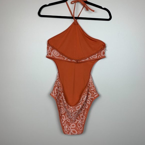 Aerie One Piece Cut Out Halter Swimsuit Size Large - Picture 2 of 8